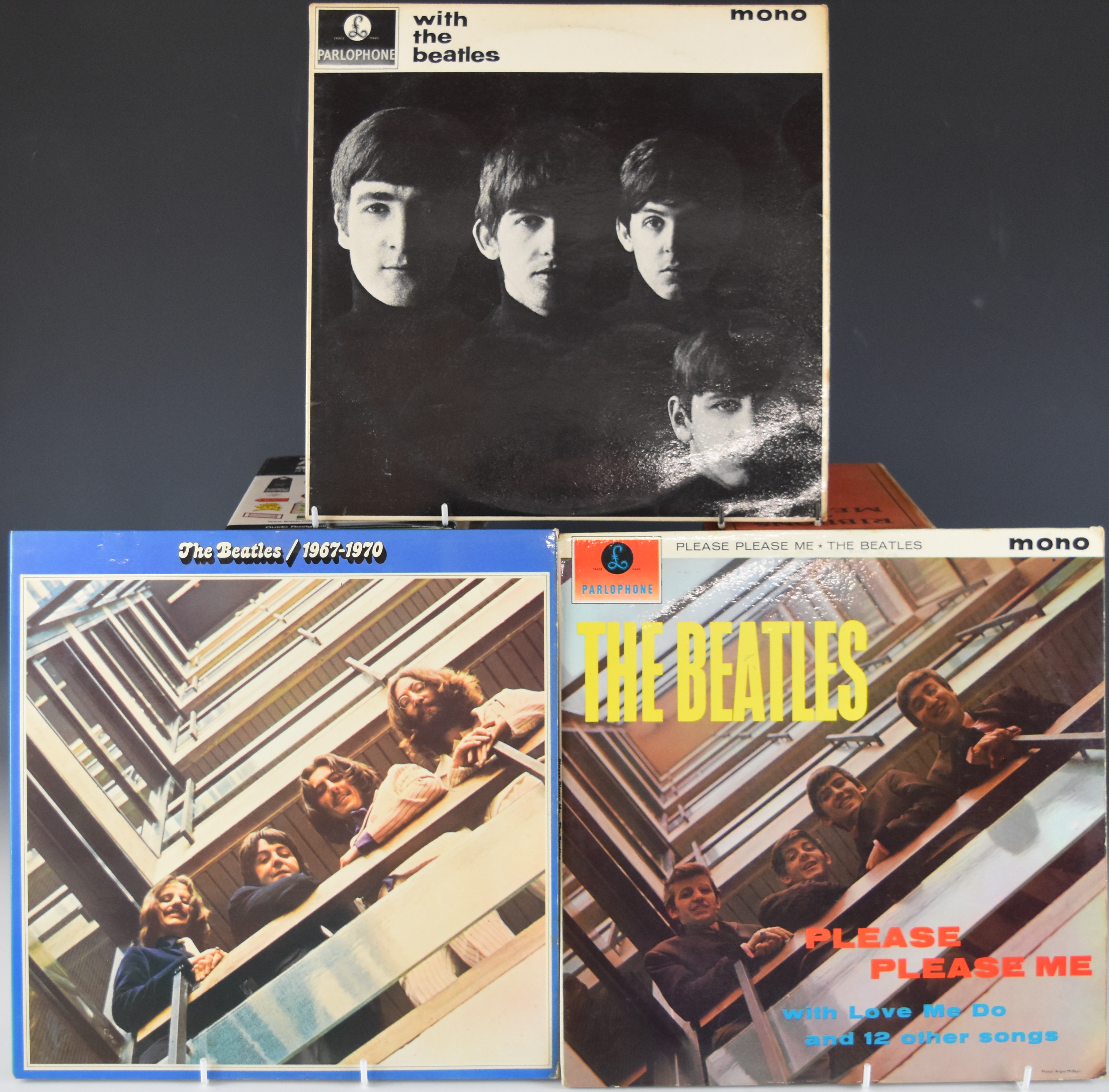 Three Beatles LPs comprising Please Please Me (PMC1202) mono, With the Beatles (PMC1206) mono and