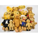 Fifteen vintage Chiltern, Chad Valley and similar Teddy bears, tallest 50cm.