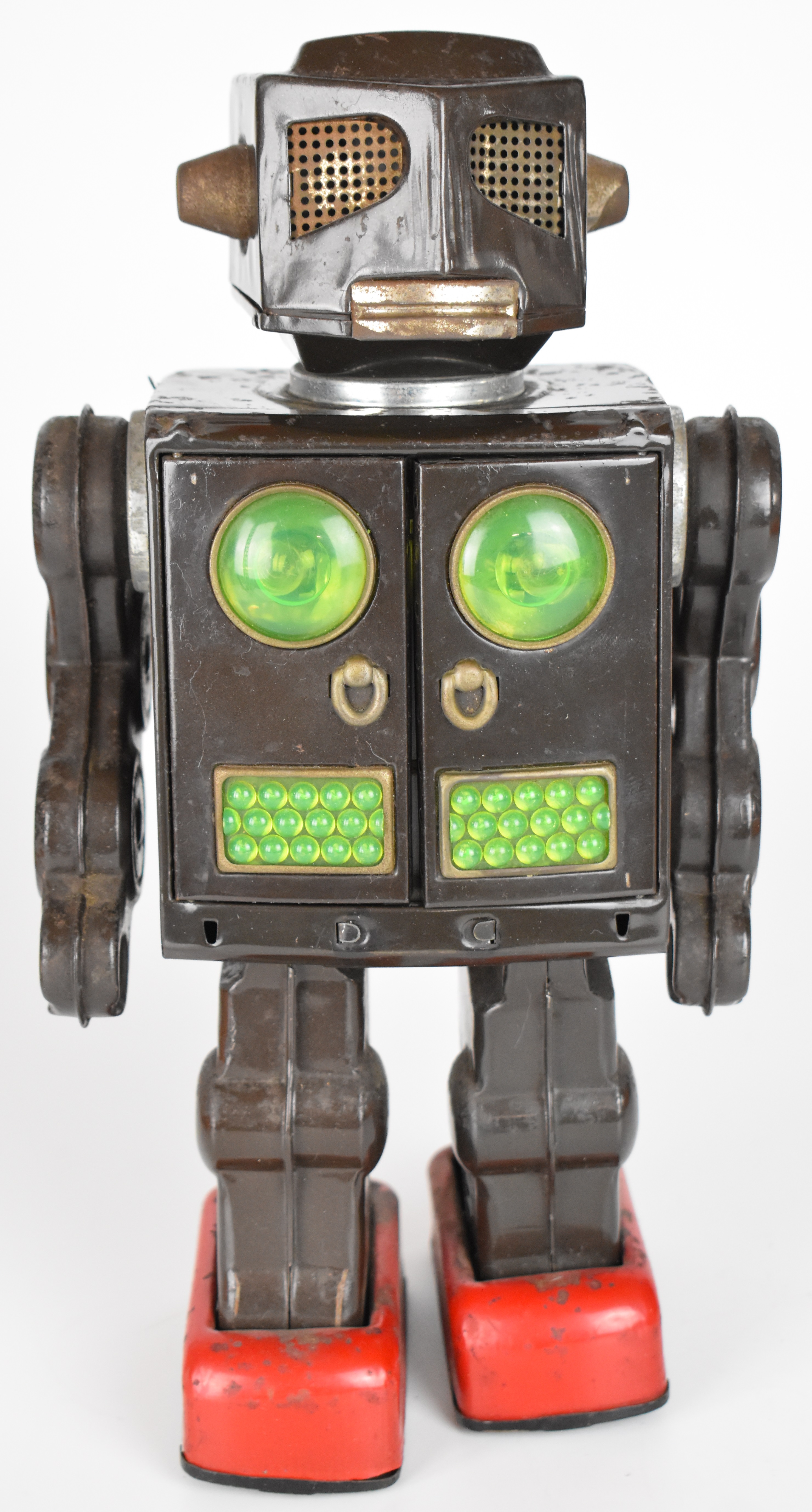 Japanese battery operated tinplate 'Attacking Martian' robot by Horikawa (SH Toys), height 28cm, - Image 2 of 11