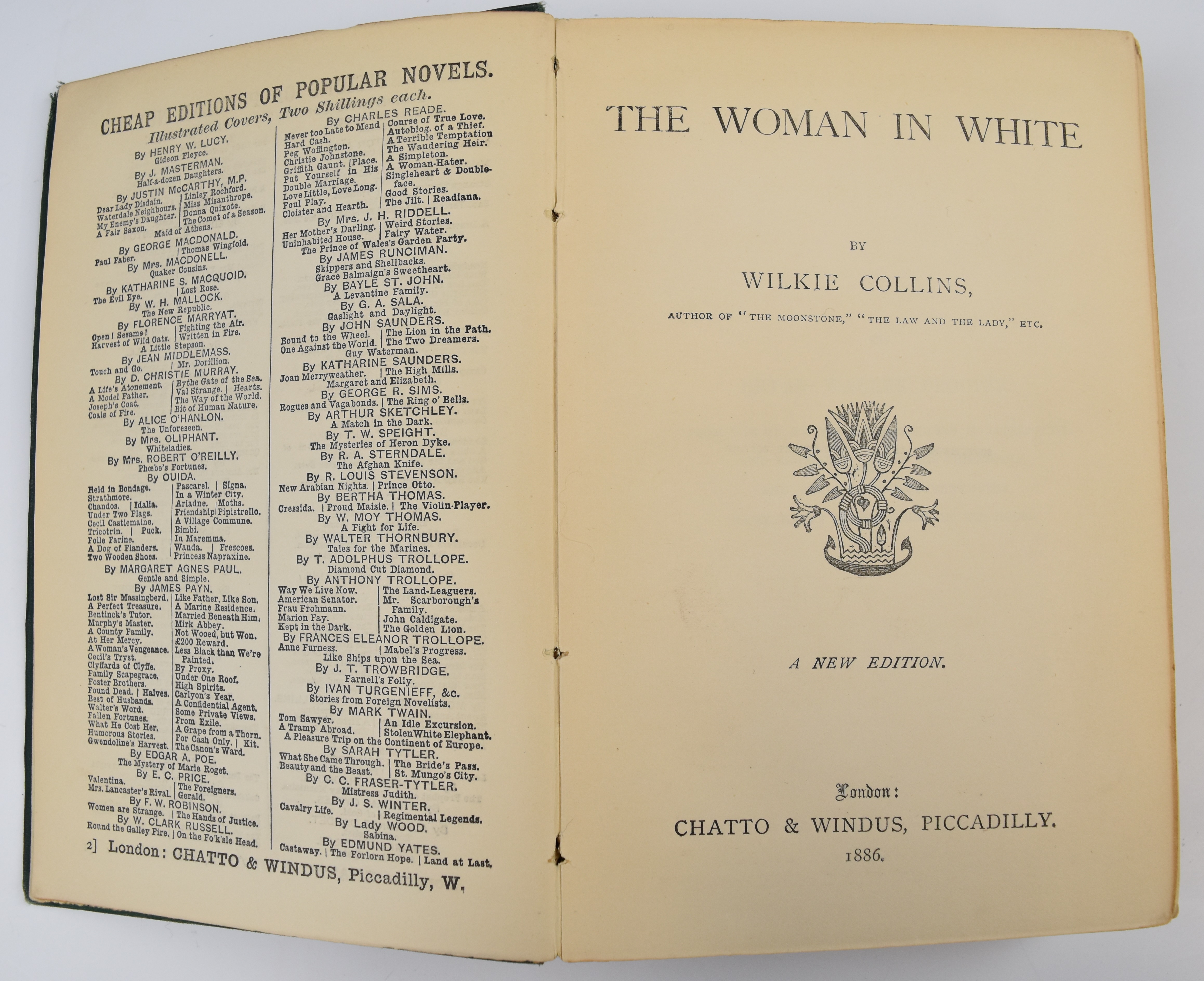 The Woman In White by Wilkie Collins, published Chatto & Windus 1886 New Edition, in publisher's - Image 2 of 5