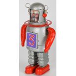 Japanese clockwork tinplate 'Astro Scout' robot by Yonezawa (Japan), height 23cm.