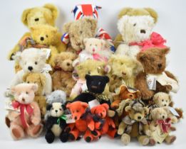 Twenty-two Canterbury Bears Teddy bears, each with original swing tag to neck, tallest 52cm.