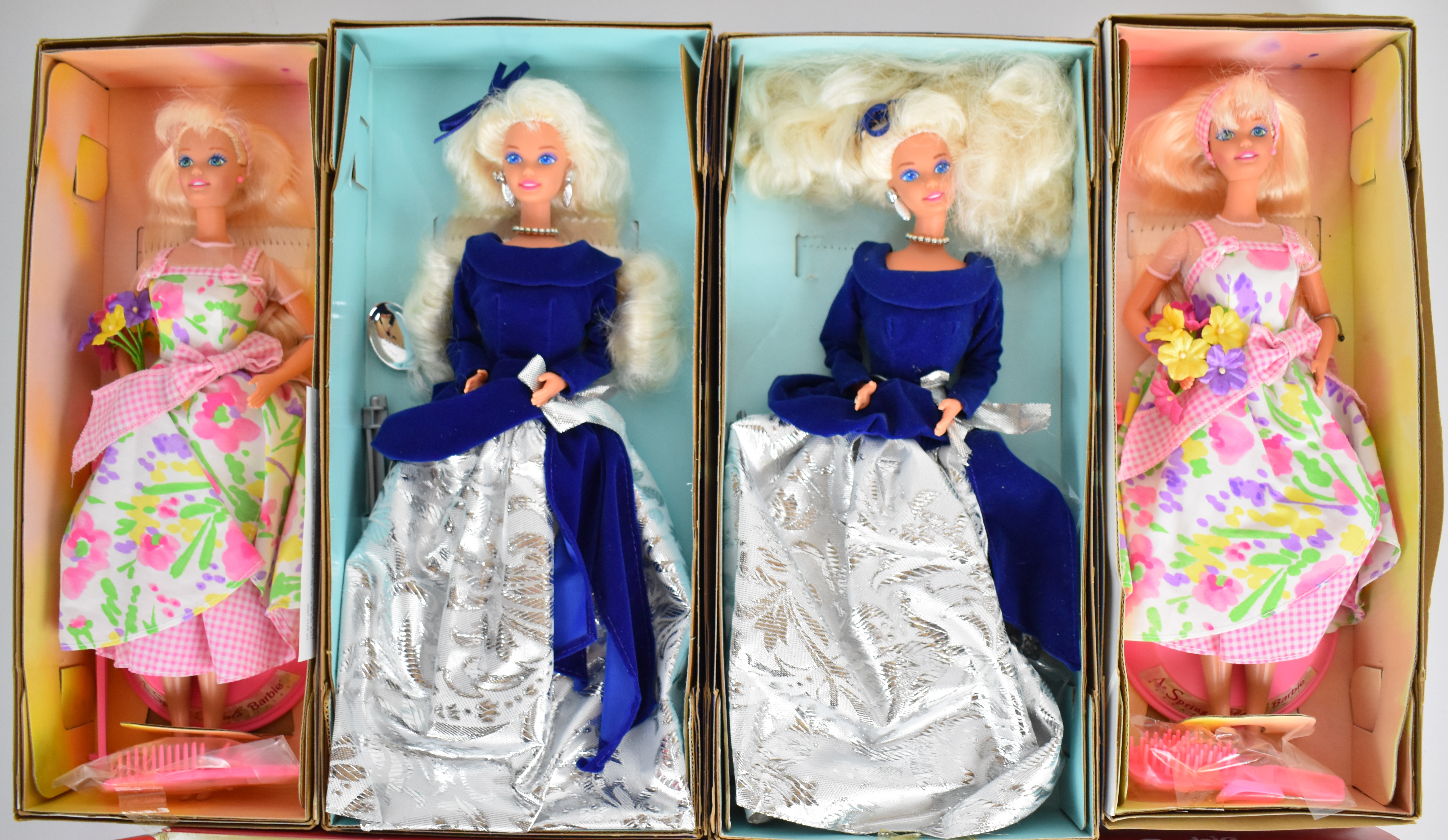 Six Mattel Avon Exclusive Barbie dolls from the Winter Splendor, Spring Petals and Winter Velvet - Image 2 of 2