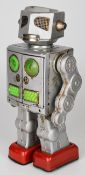 Japanese battery operated tinplate 'Attacking Martian' robot by Horikawa (SH Toys), height 29cm.
