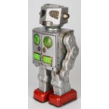 Japanese battery operated tinplate 'Attacking Martian' robot by Horikawa (SH Toys), height 29cm.