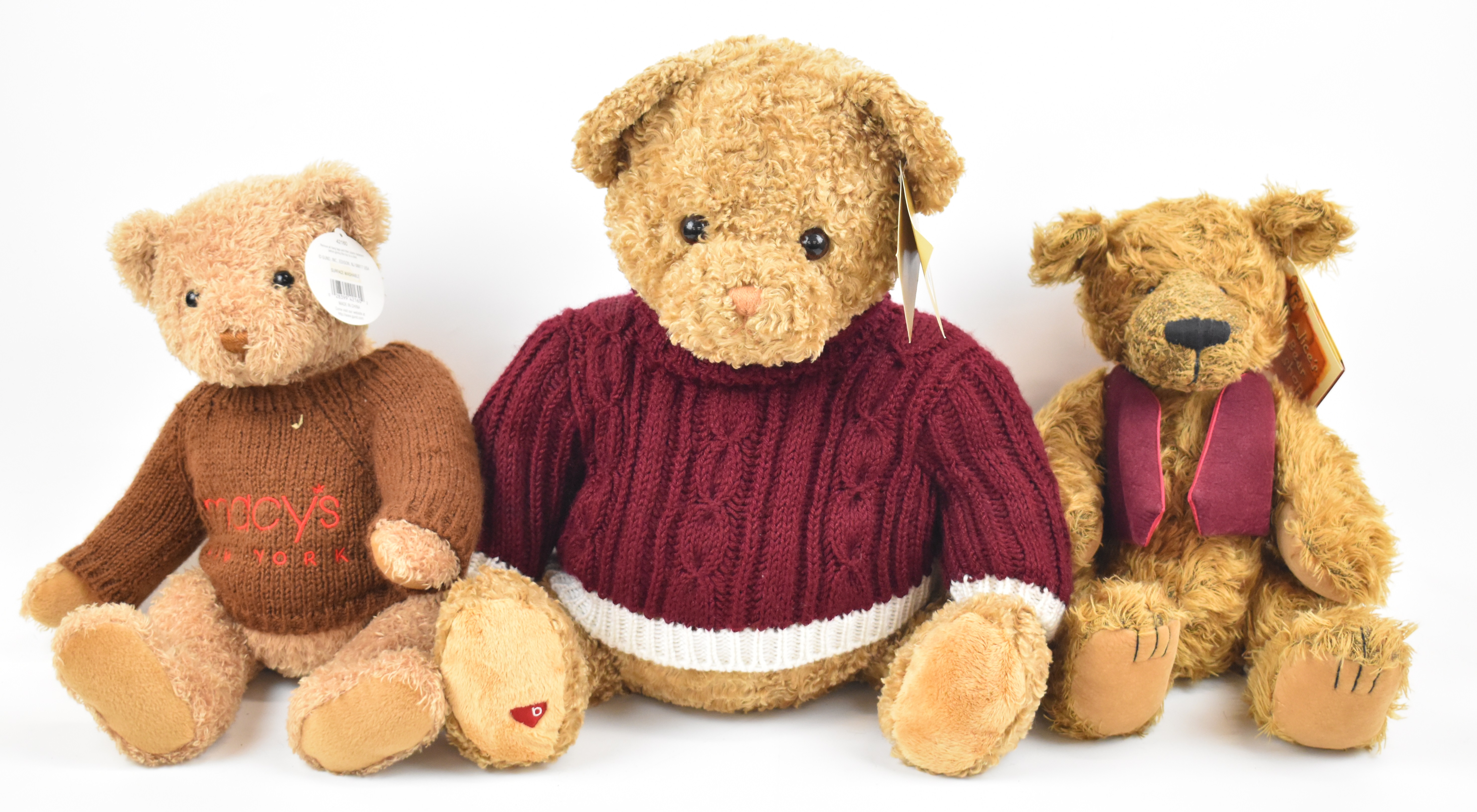 Ten soft bodied plush Teddy bears including USA department store specials, tallest 40cm. - Image 2 of 8