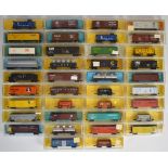 Thirty-eight Atlas N gauge American freight boxcars, all in original boxes.