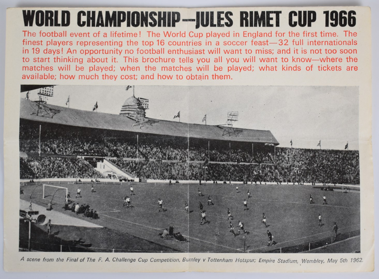 1966 Jules Rimet Cup World Championship football programme and ticket for the final tie England v - Image 8 of 8