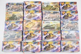 Twenty Airfix 1:72 scale plastic model tank kits to include Panzer IV 02308, Centurion 02307, M3
