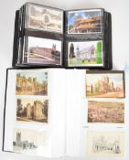 Two albums of topographical postcards including Canterbury, Somerset, Devon, Wells, Bath, Dunster,