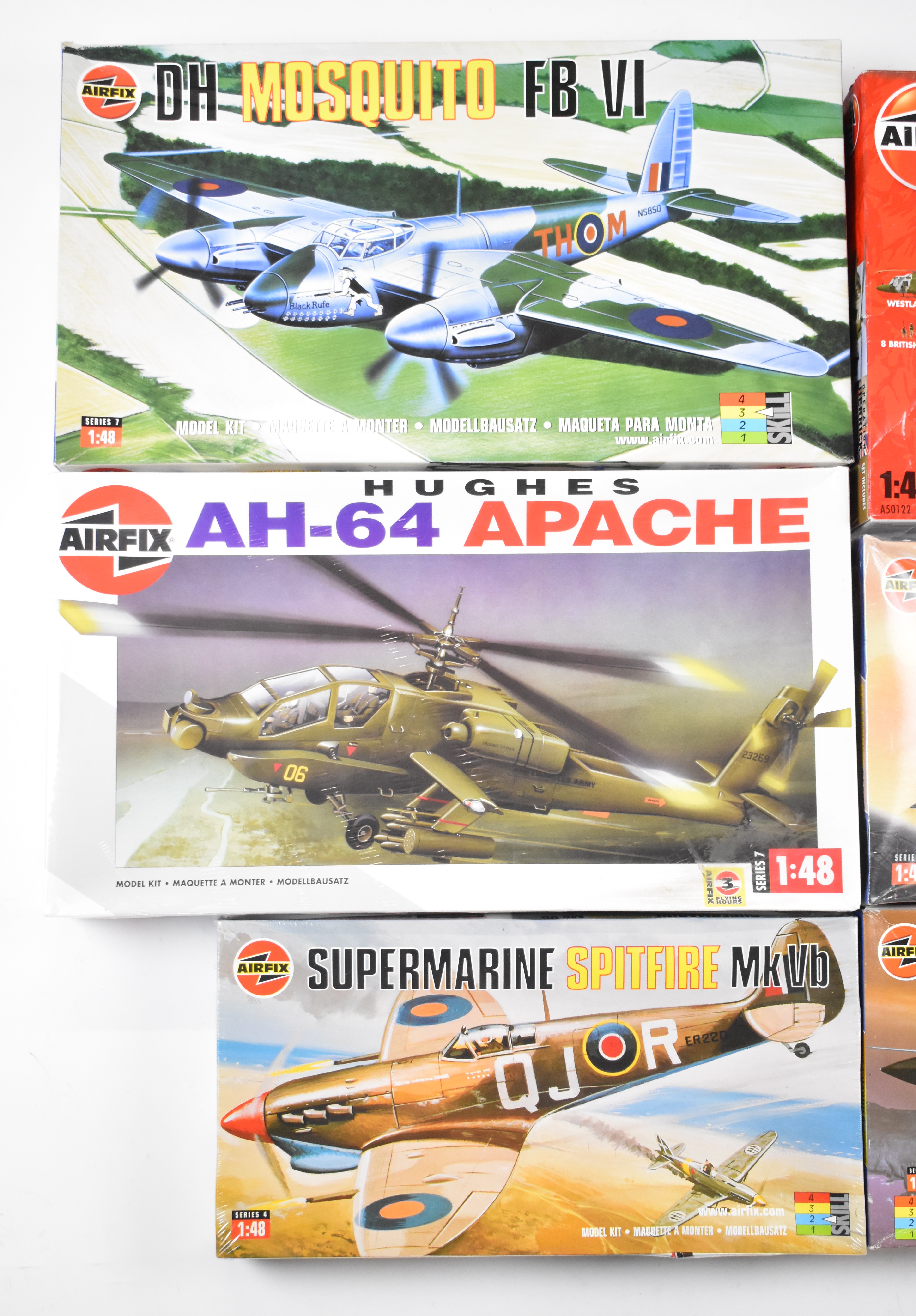 Six Airfix 1:48 scale plastic model aircraft kits to include BAe Sea Harrier FRS-1 05101, Sea - Bild 2 aus 4