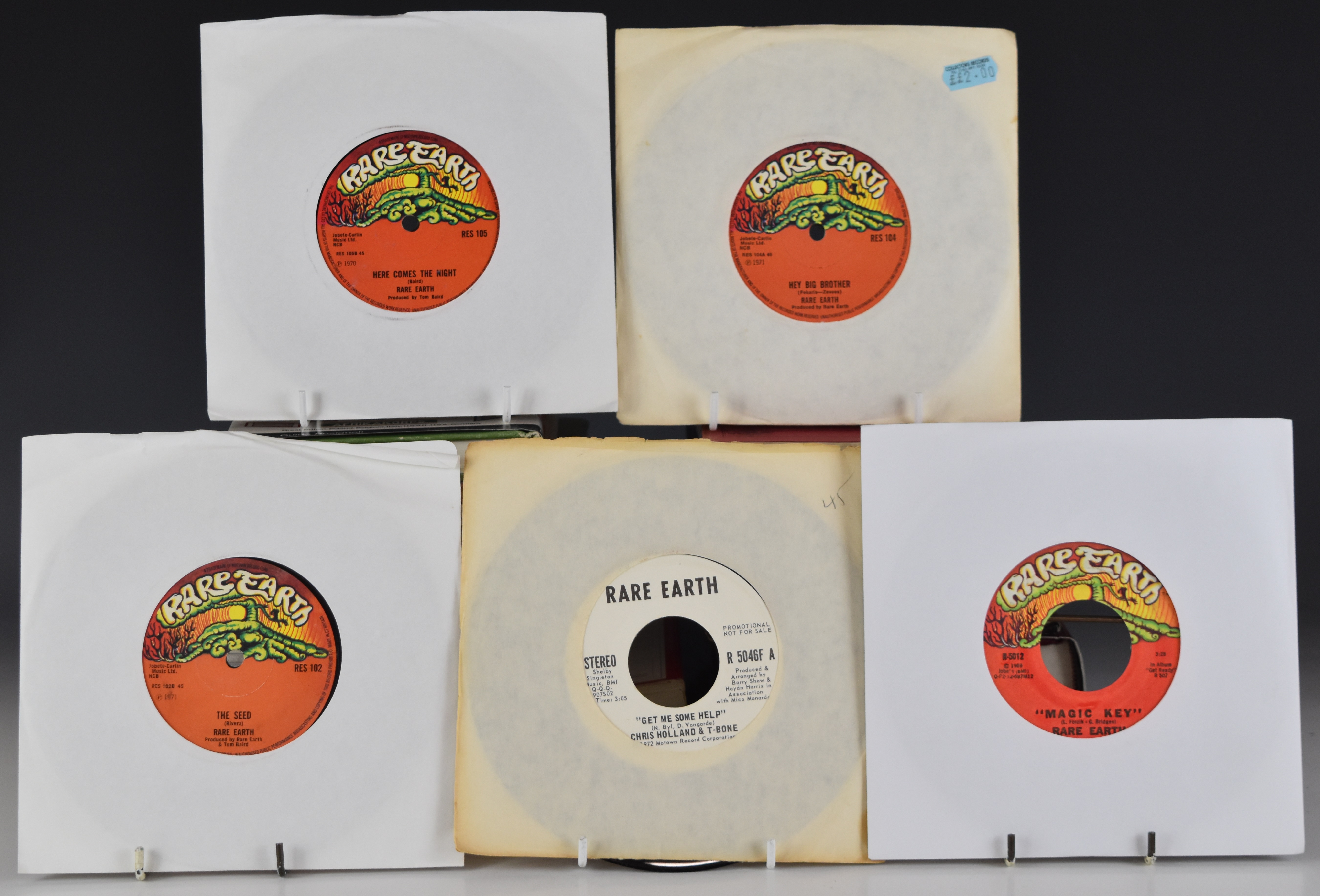 Collection of 27 Rare Earth 7" singles from Berry Gordy's Tamla Motown stable including one Demo,