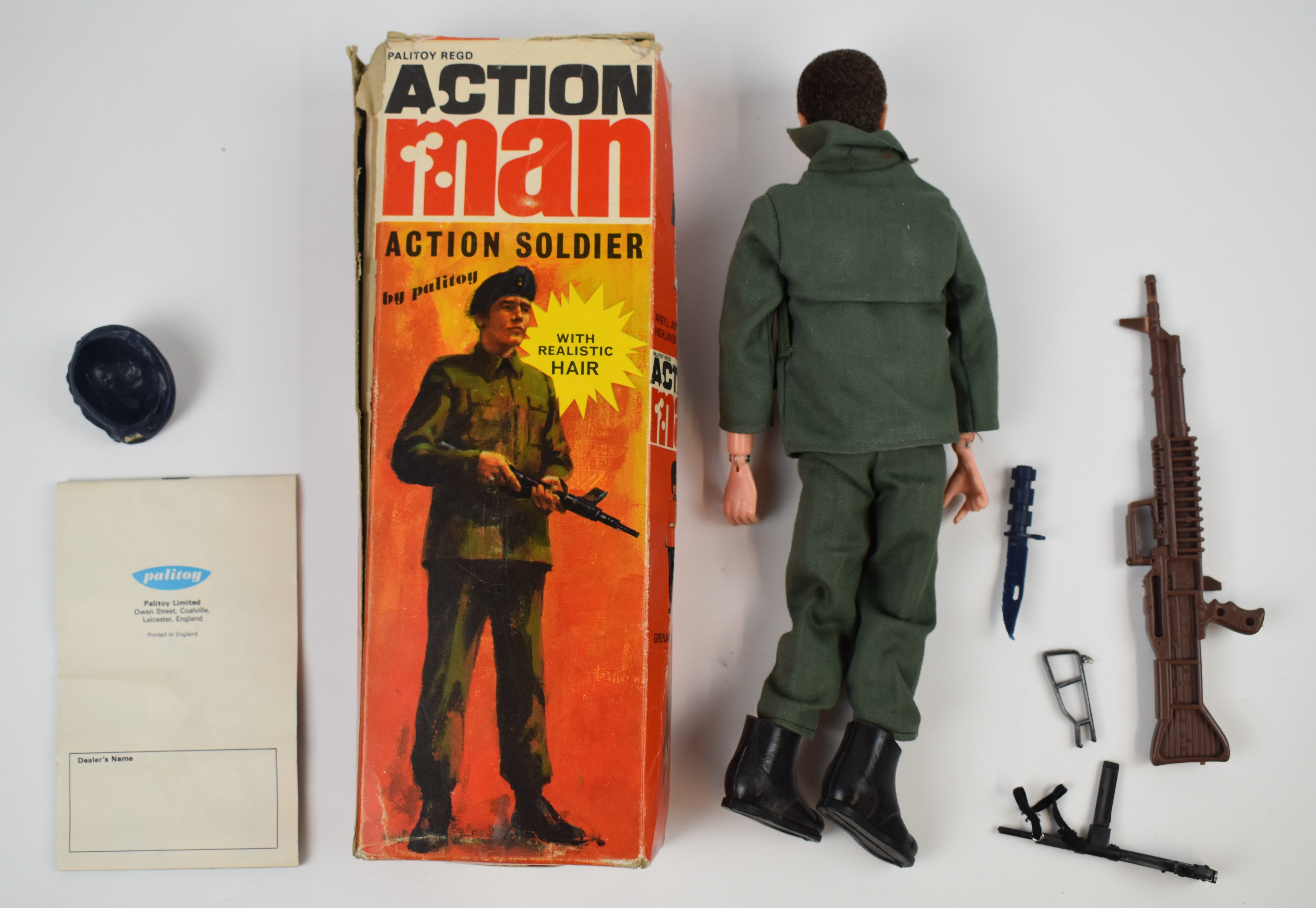 Palitoy Action Man 'Action Soldier' doll with clothing accessories and official equipment manual, - Image 2 of 2