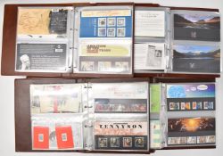 Eight albums of GB presentation packs - high face value
