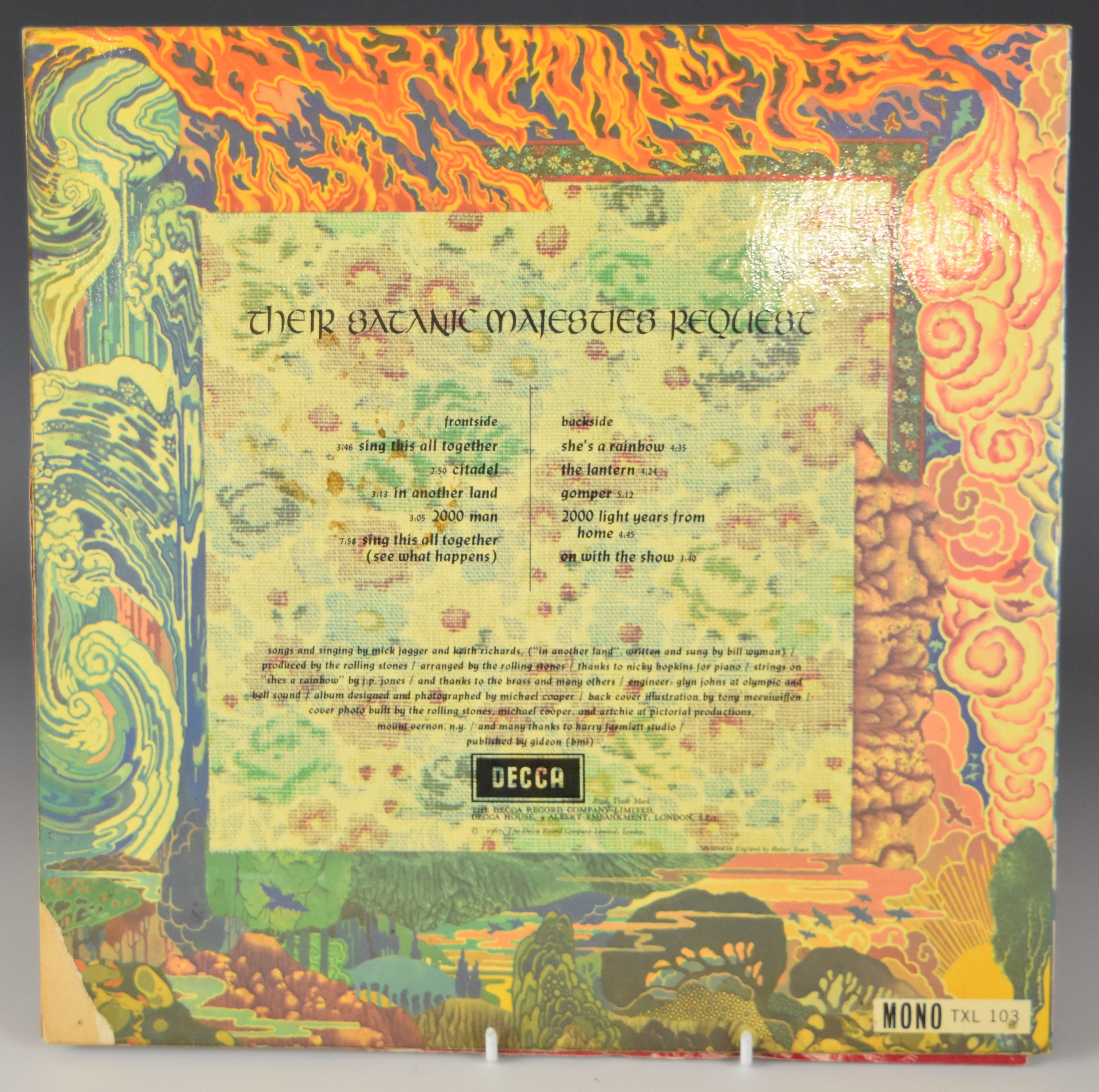 Rolling Stones - Their Satanic Majesties Request (TXL 103), Decca blue label, record appears VG - Image 2 of 4