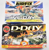 Two Airfix 1:72 scale plastic model kits comprising D-Day 60th Anniversary 10300 and VE-Day 60th
