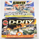 Two Airfix 1:72 scale plastic model kits comprising D-Day 60th Anniversary 10300 and VE-Day 60th