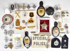 Collection of approximately 30 Police and Prison badges including Liverpool City, Elk Grove Village,