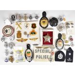 Collection of approximately 30 Police and Prison badges including Liverpool City, Elk Grove Village,