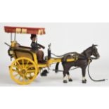 Mid 20th century scratch built folk art or similar model of a horsedrawn Paris Chaise gig or cart,