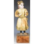 19th century likely French Renou automaton model of a doll, with bisque or similar face and lower