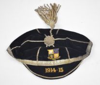 St Paul's College Cheltenham Associated Football Club (AFC) cap for 1914-15 with Thomas Plant & Co
