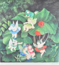 Beryl Cook (1926-2008), signed limited edition (275/750) print Fairy Dell, novelty fairies amongst