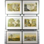 Set of six prints after T Baines of African scenes to include Victoria Falls, each 32.5 x 43cm, in