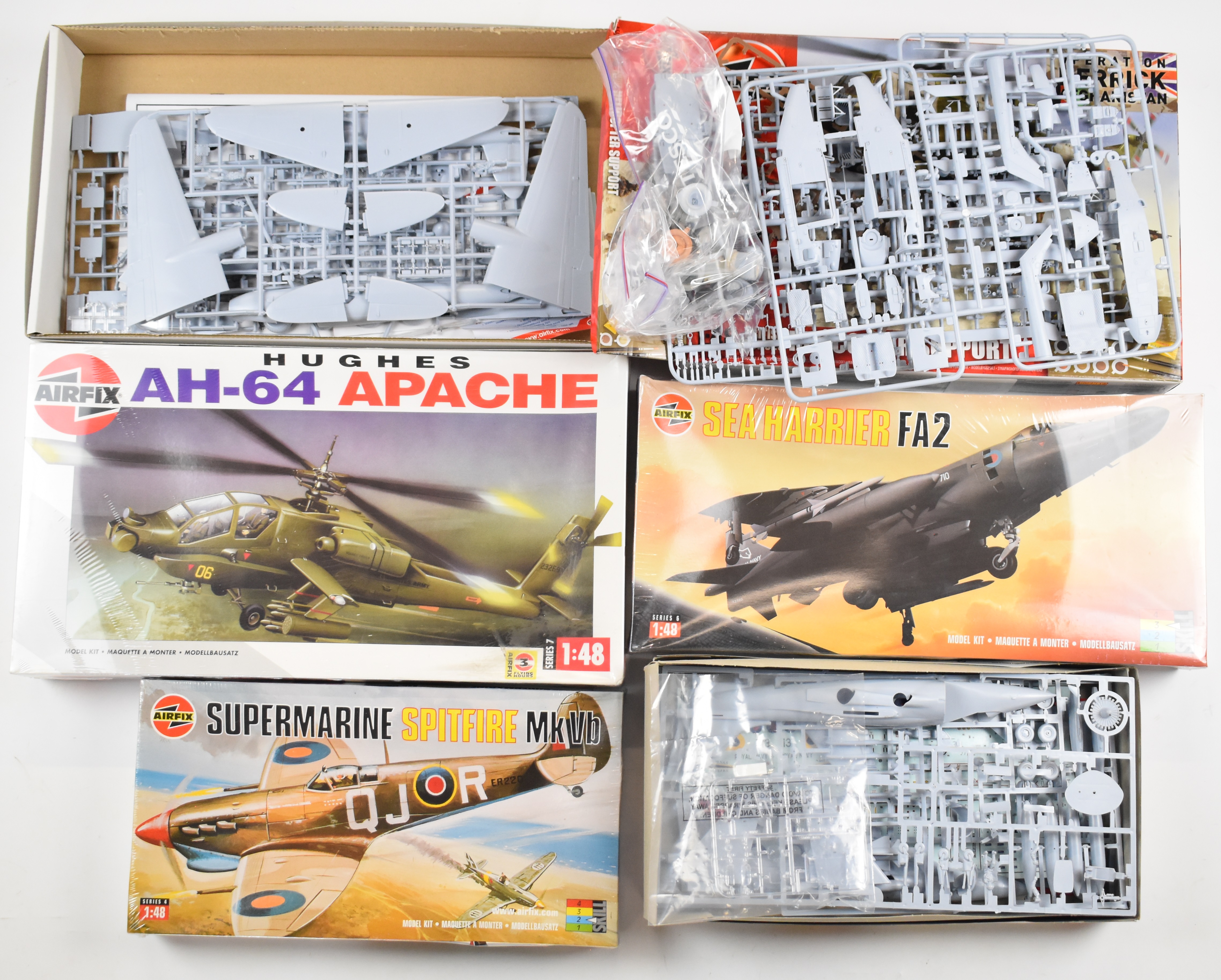 Six Airfix 1:48 scale plastic model aircraft kits to include BAe Sea Harrier FRS-1 05101, Sea - Bild 4 aus 4