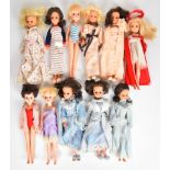 Eleven vintage Sindy dolls by Pedigree dressed in 1970's & 80's bedtime attire to include Sweet