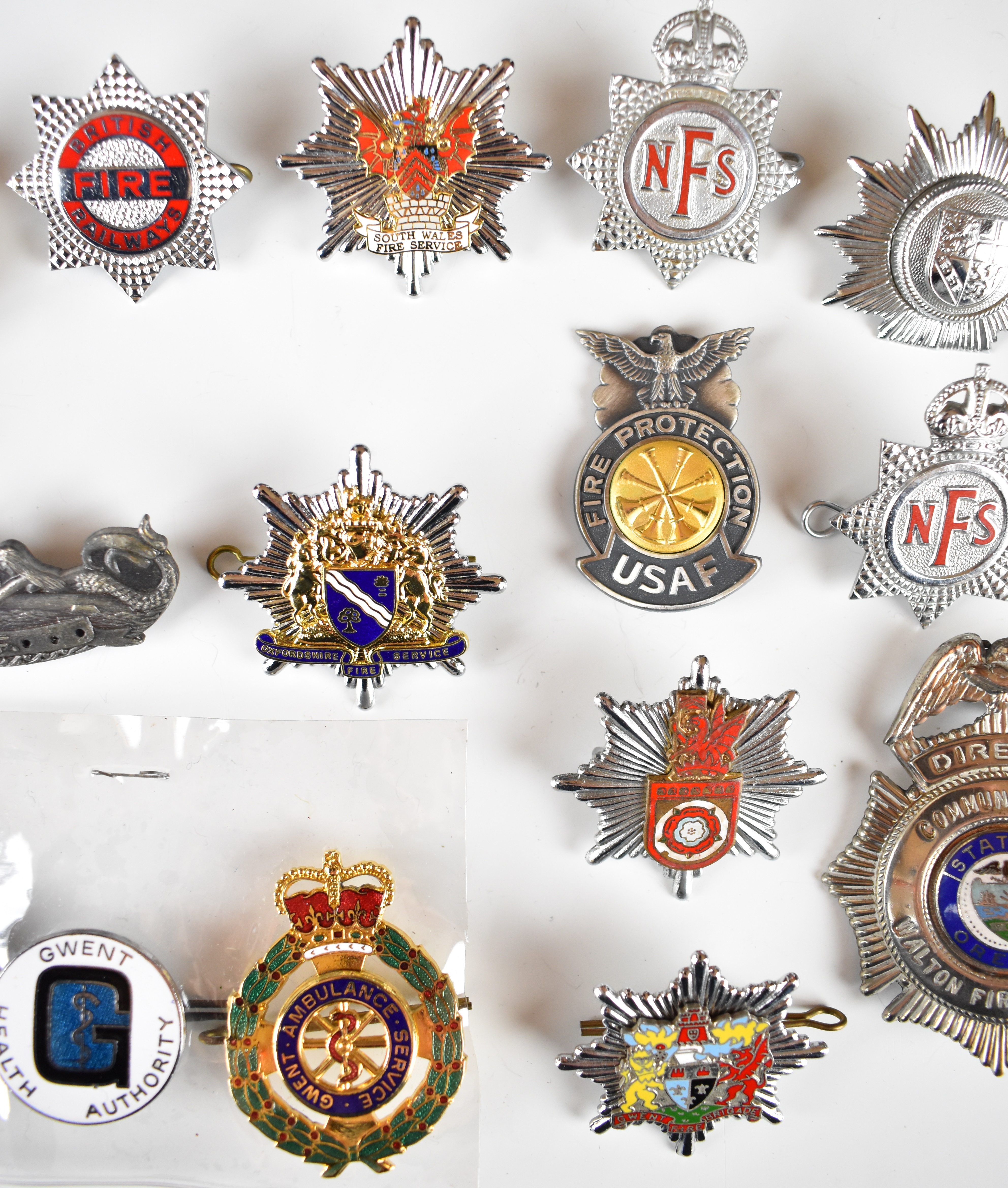 Collection of approximately 20 Fire and Ambulance badges including Lancashire County, South Wales, - Image 4 of 6