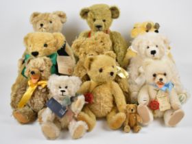 Ten Herman Teddy bears including limited edition 'Mr Hermann', tallest 46cm.