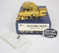 Pacific Fast Mail H0 gauge brass Southern Pacific A3 4-4-2 steam locomotive, in original box, made