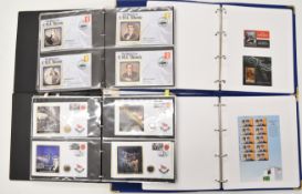 A collection of minisheets, stamps and covers, some signed, some relating to the Titanic, in four