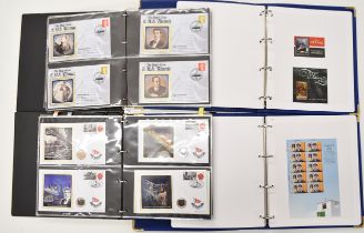 A collection of minisheets, stamps and covers, some signed, some relating to the Titanic, in four