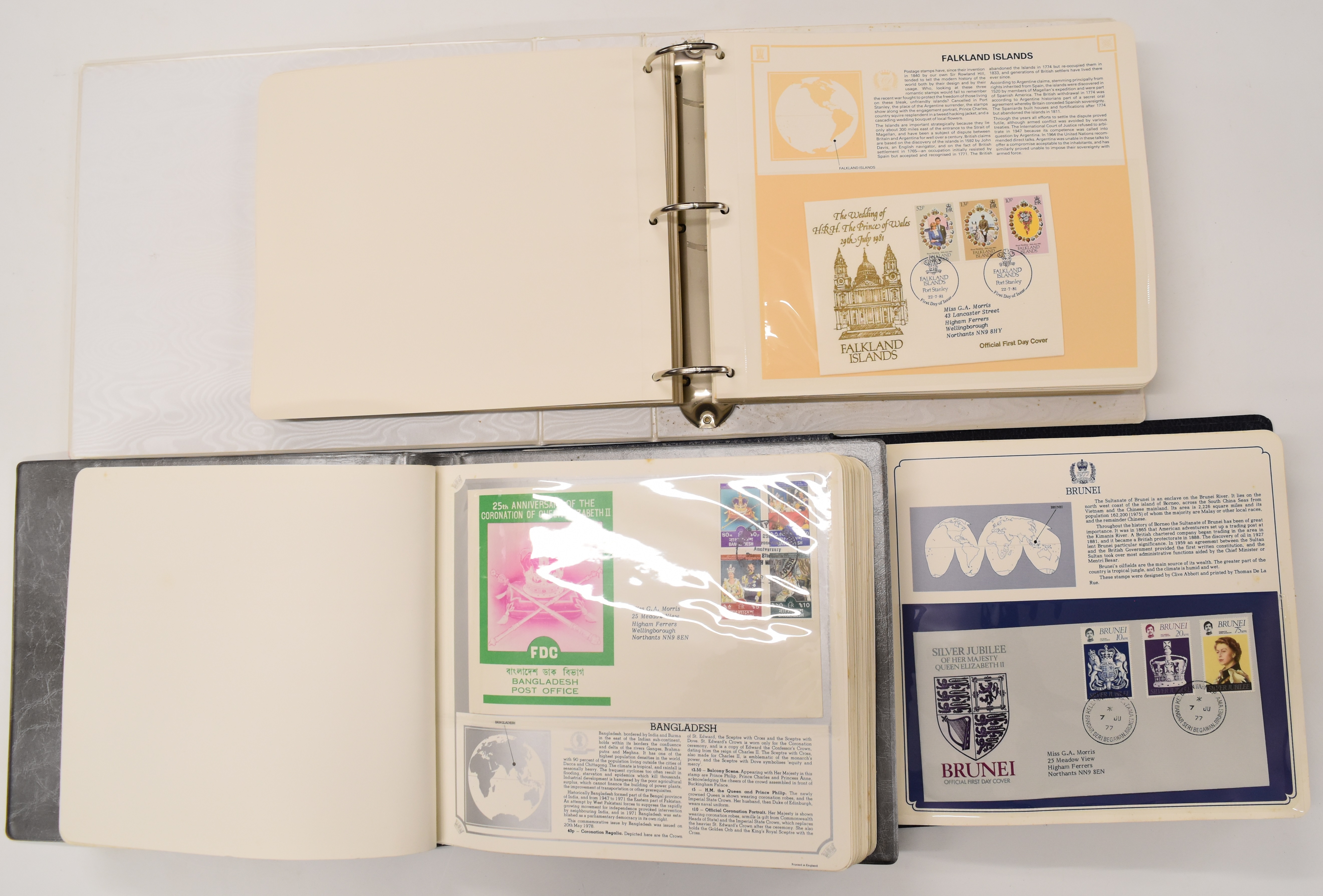 Three albums of GB and Commonwealth Royal themed first day covers