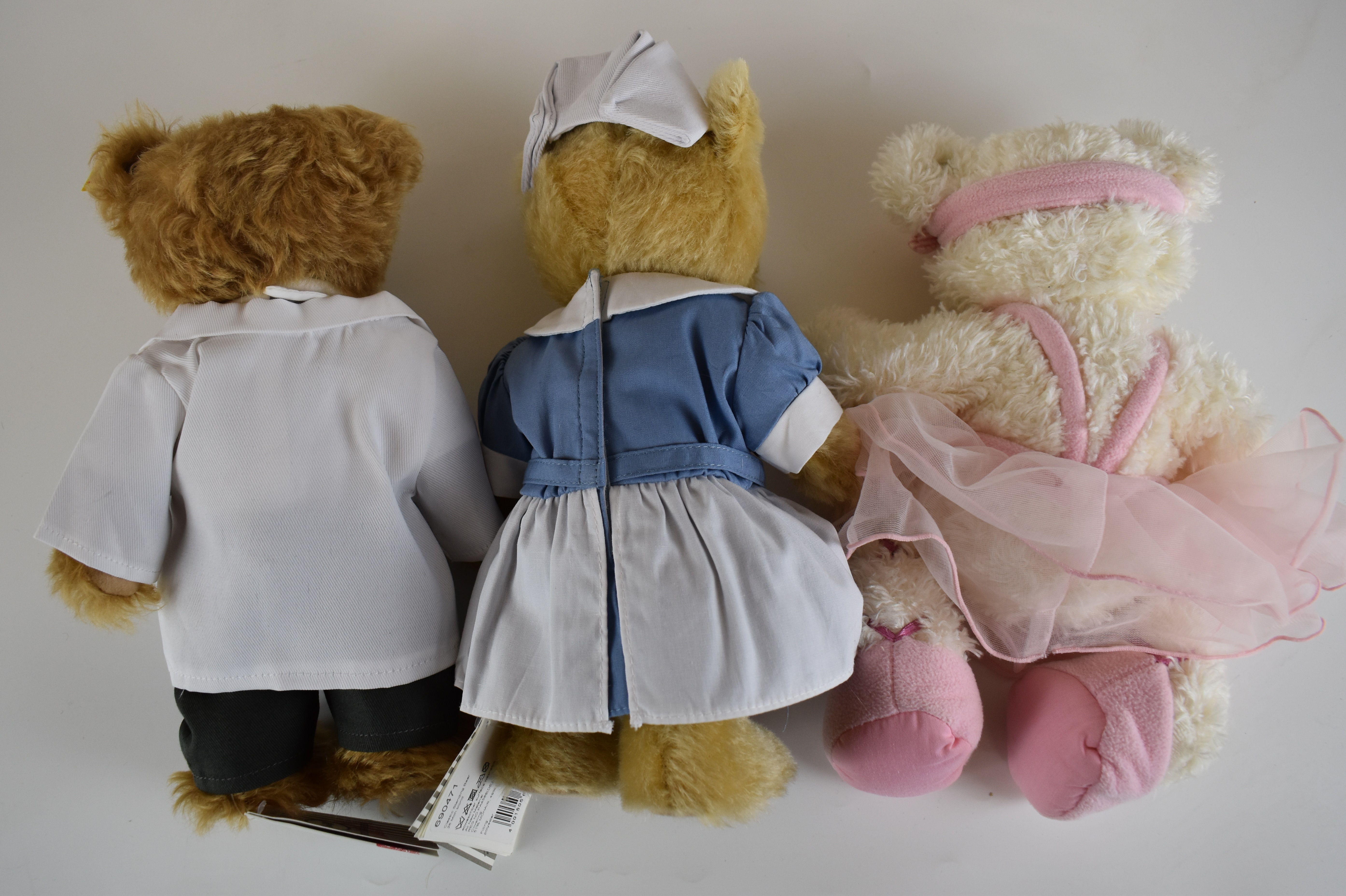 Three Steiff Teddy bears comprising Nurse 690471, Doctor 690723 and Ballerina 111914,tallest 28cm, - Image 8 of 9