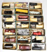 Twenty mostly Athearn H0 gauge American box cars and goods wagons to include Illinois Central,