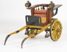 Mid 20th century scratch built folk art or similar model of a horse drawn Tilbury gig cart, with