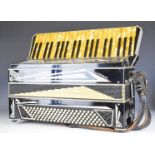 Soprani Settimio 41 key piano accordion in black/gem finish, with fitted hard case.