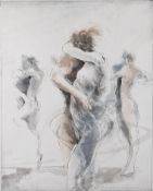 Jurgen Gorg (German, born 1951) signed limited edition (42/150) etching Dancing, titled, numbered