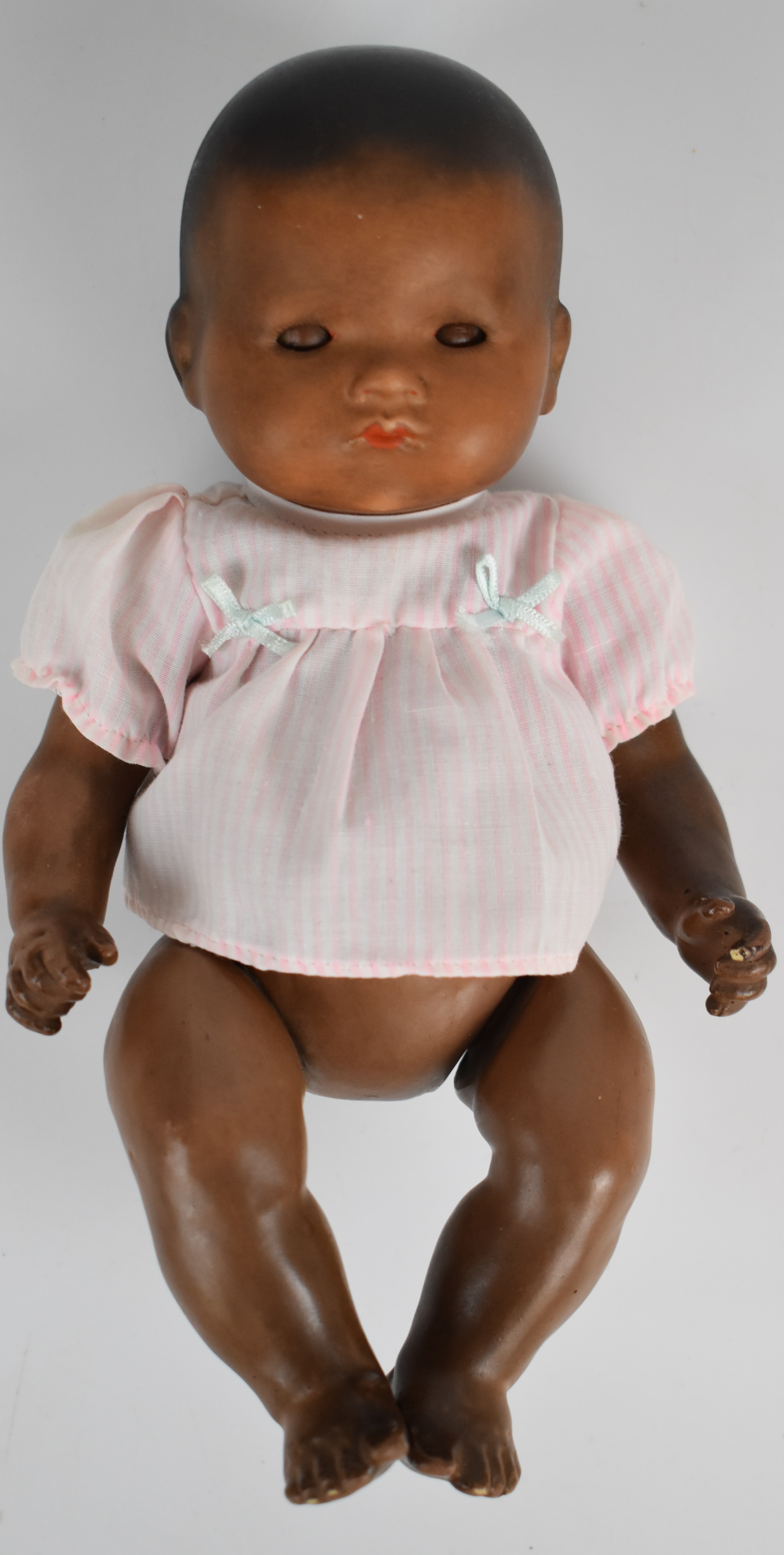 Armand Marseille bisque headed doll with red pursed lips and weighted eyes, marked AM Germany 341/