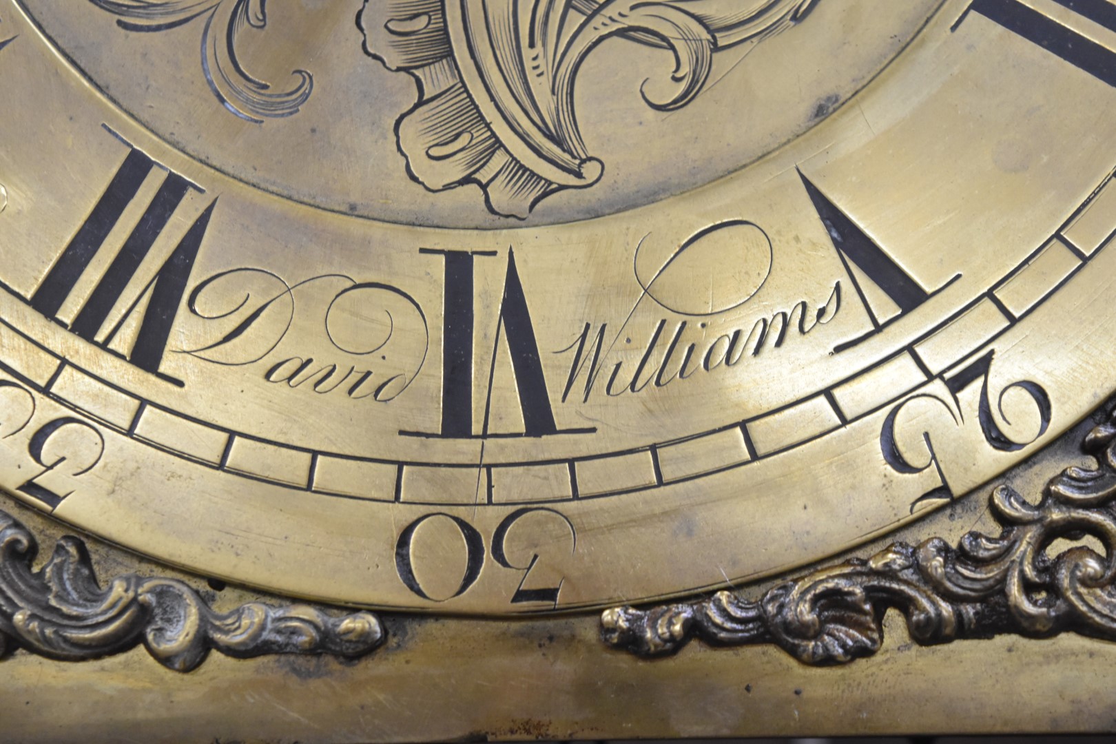 David Williams, likely Welsh and possibly Neath, oak cased, brass dial longcase clock, the thirty - Image 5 of 5