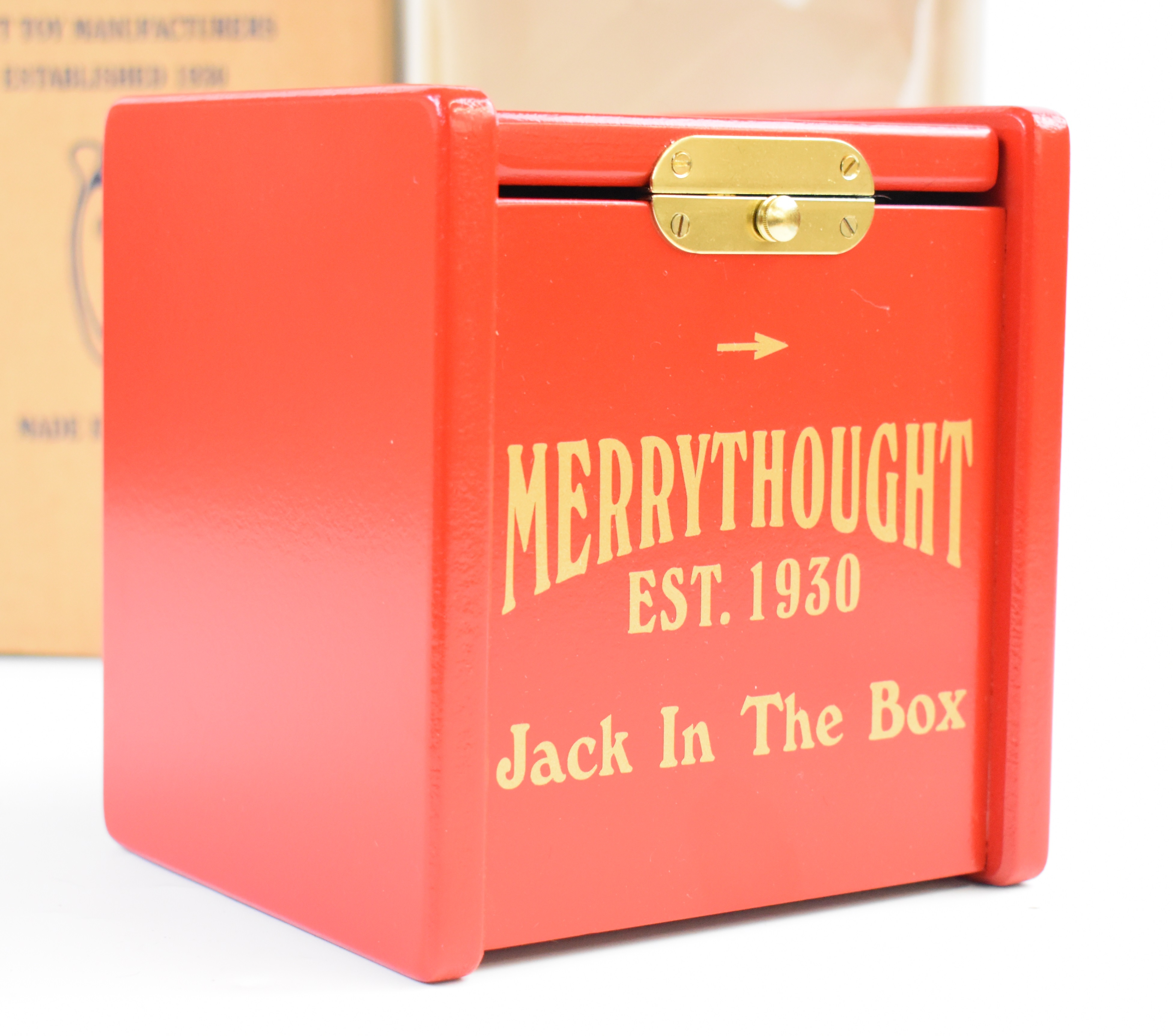 Merrythought Jack in the Box with pop up Golly, in original window display box with cardboard - Image 4 of 4