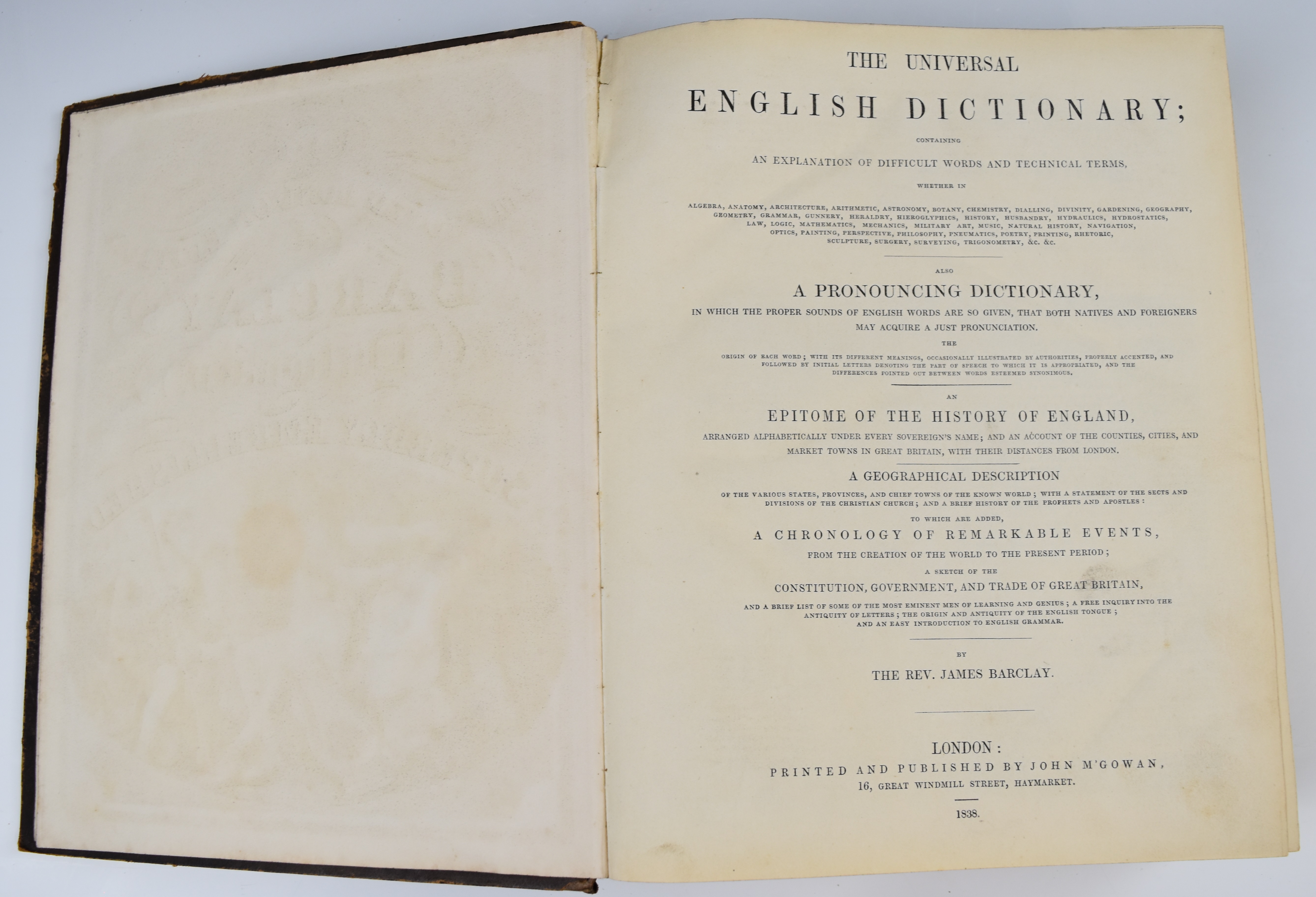 The Universal English Dictionary with A Pronouncing Dictionary, Epitome of the History of England - Image 3 of 6