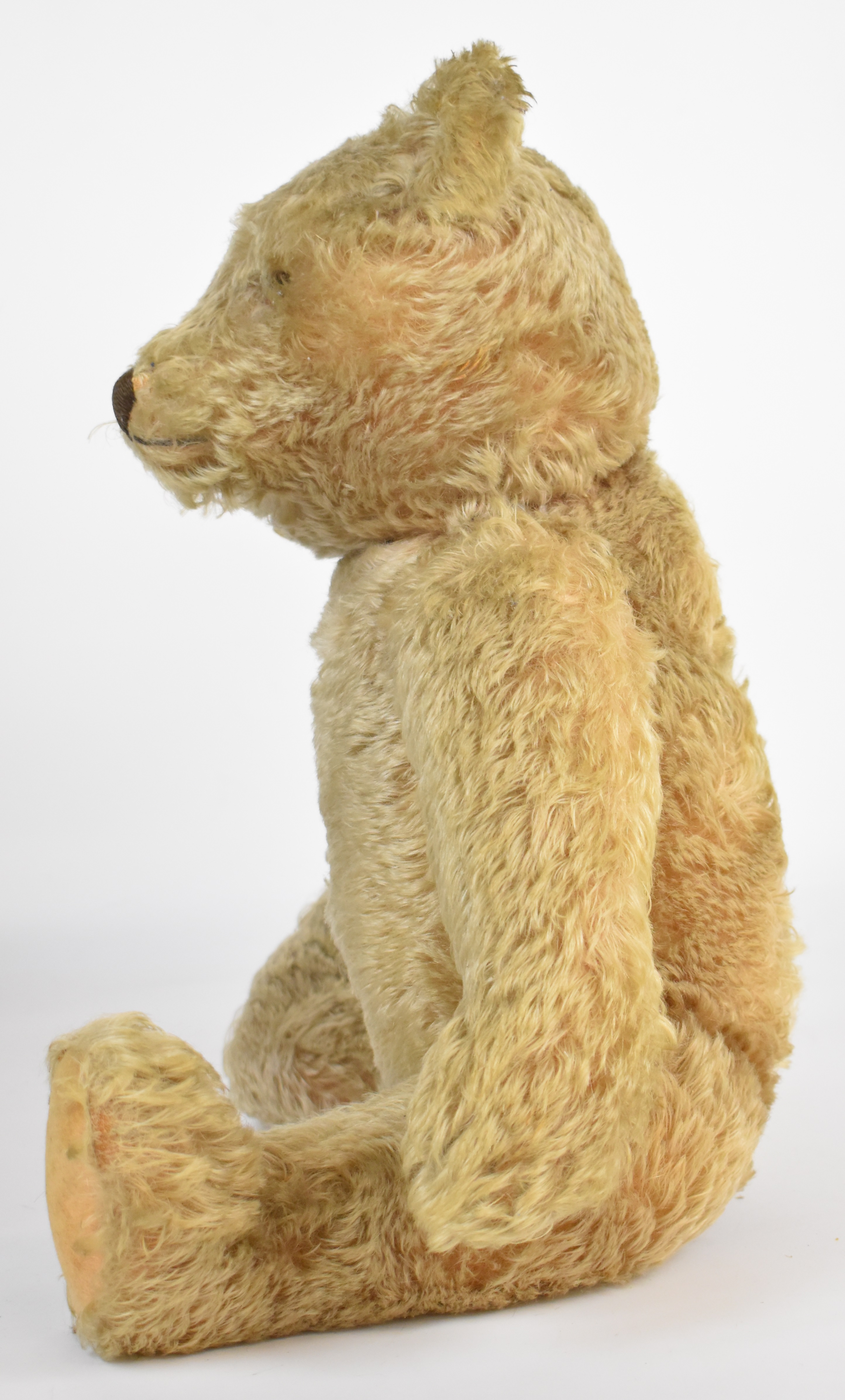 Steiff Teddy bear c.1950's with blonde mohair, cloth pads, disc joints, growler, stitched snout, - Bild 3 aus 4