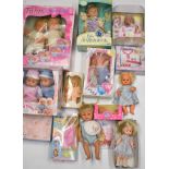 A collection of 1990's pretend play dolls to include Tiny Tears, Baby So Beautiful, Chou Chou and