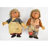 Steiff Micki and Meckie hedgehog character dolls, c.1950's, height 26cm.