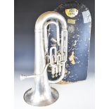 Boosey and Hawkes Imperial Bb euphonium, 141627, height 65cm, with mouthpiece and case.