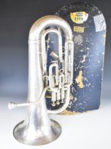 Boosey and Hawkes Imperial Bb euphonium, 141627, height 65cm, with mouthpiece and case.